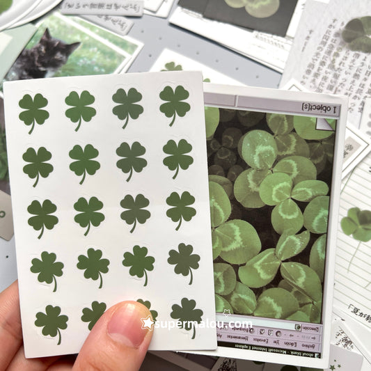 42pcs Clover Stickers Scrapbook  Material