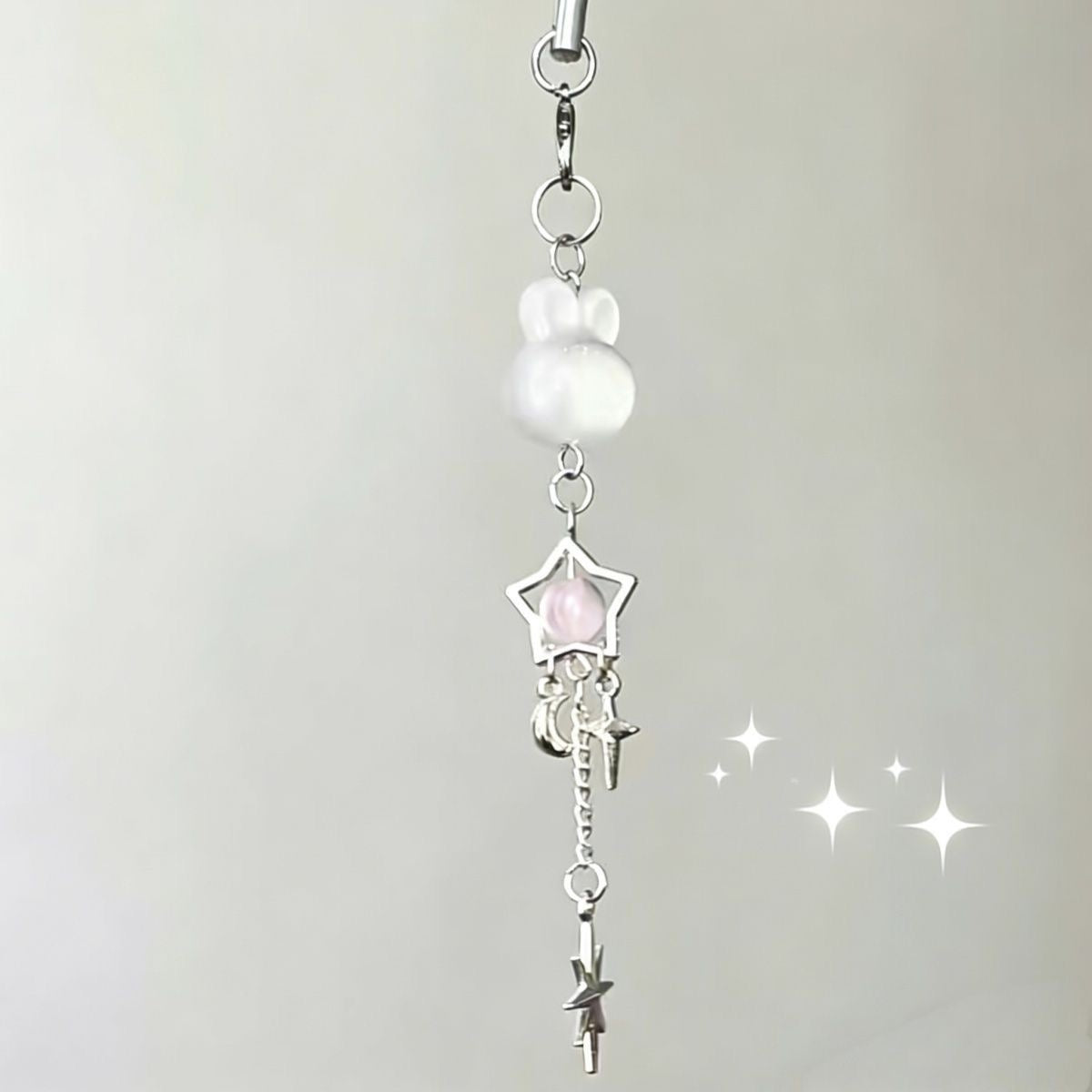 Translucent bunny phone chain