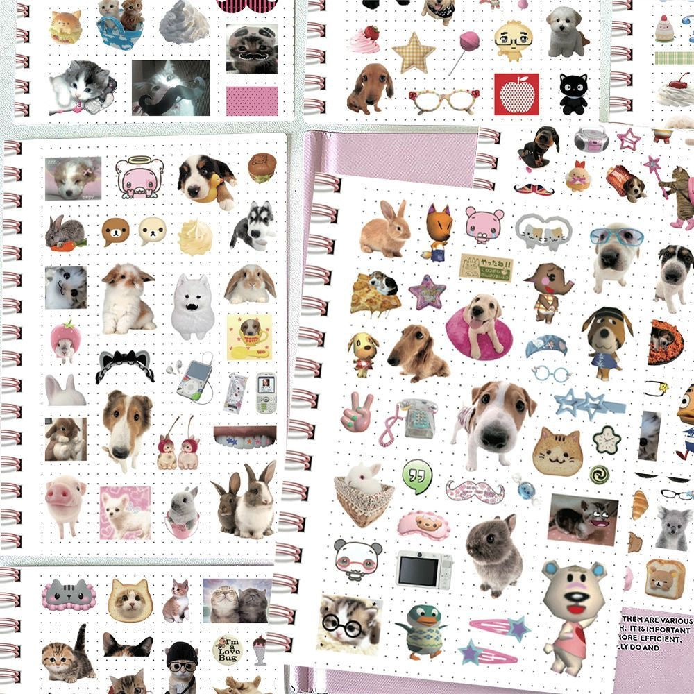 8 Sheets Of Cute Pet Close-up Stickers For Diary