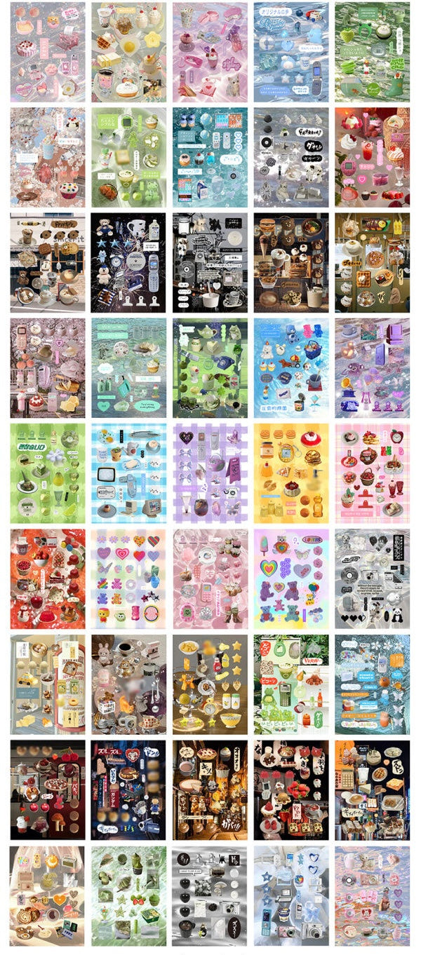 45Pages Fallen Dreams Ancient Early Sticker Book Japanese Showa Style