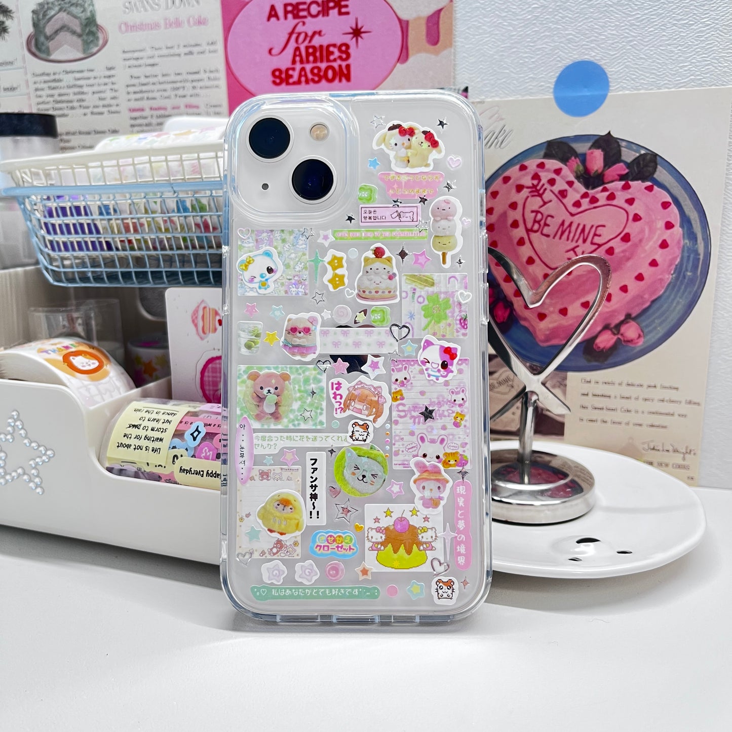 Pink And Green Handmade Dispensing Sticker Phone Case Samsung Case