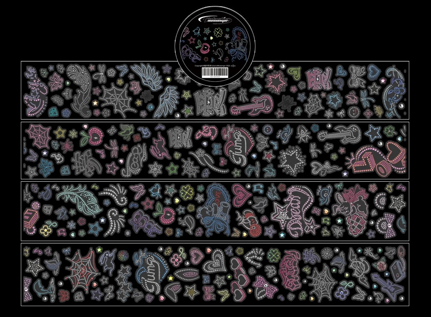 1M Mini Imitation Rhinestone Y2K Millennium Transparent Sticker Roll