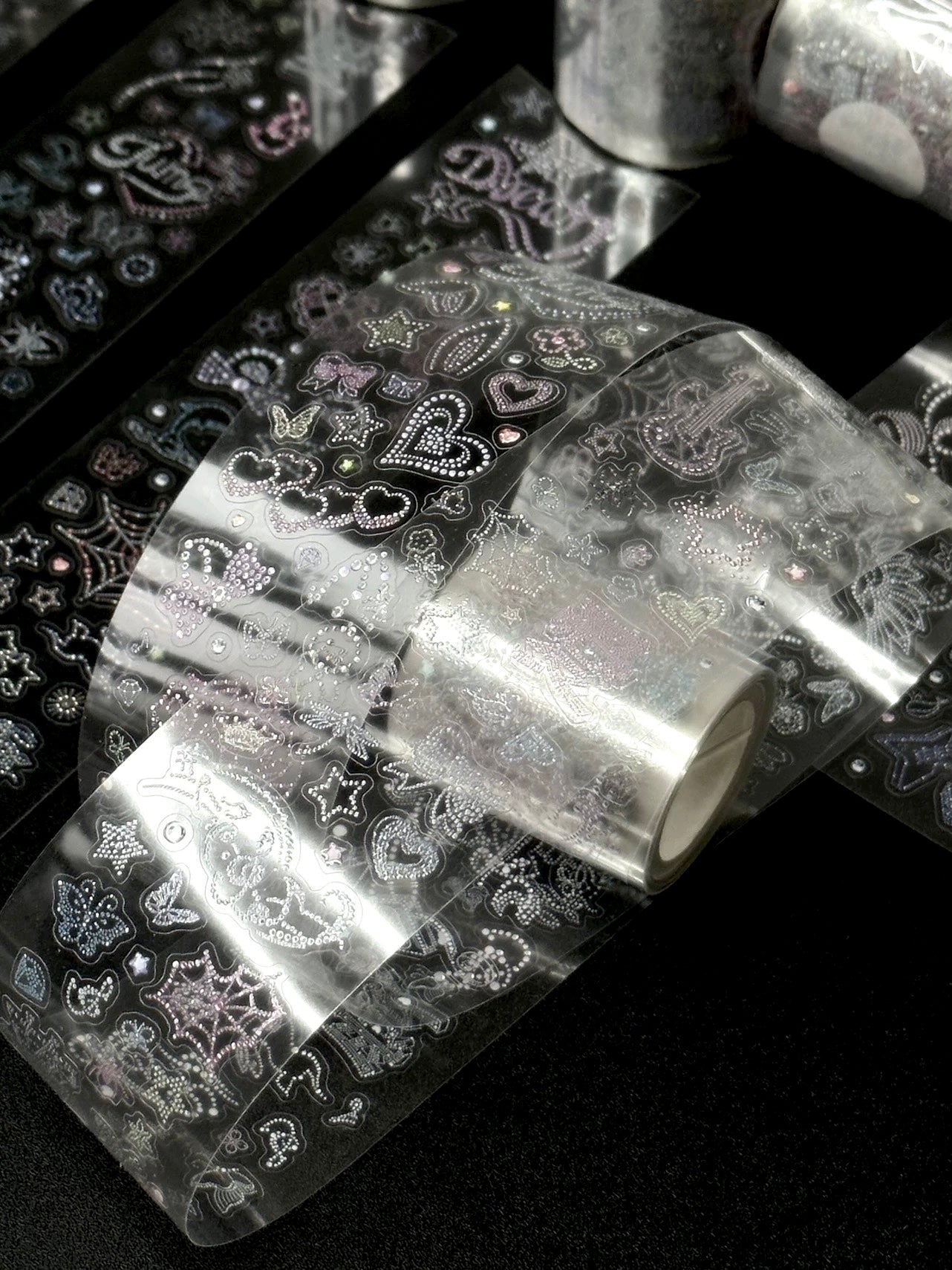 1M Mini Imitation Rhinestone Y2K Millennium Transparent Sticker Roll