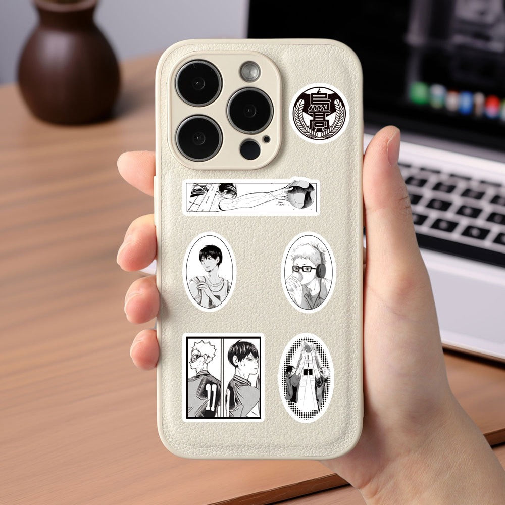 8 Sheets Haikyuu!! Black And White Stickers