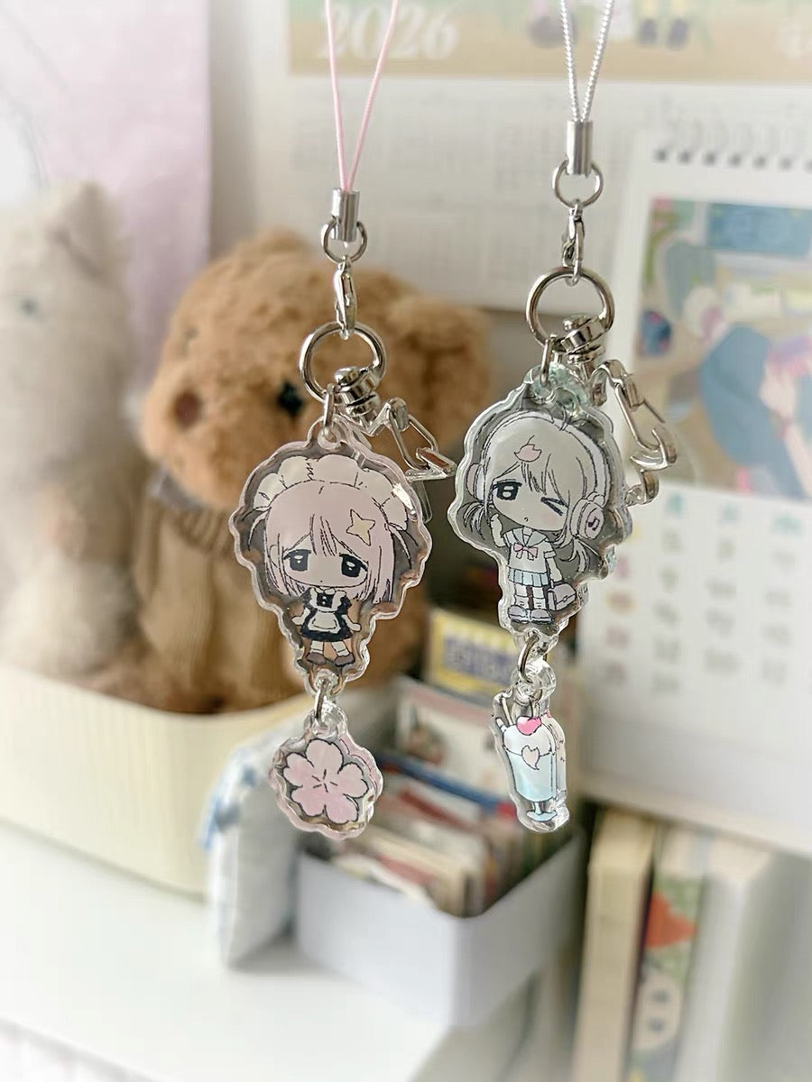 Sakura Angle Phone Chain Keychain