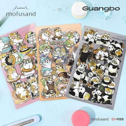 4 Sheets Mofusand PET Waterprof Stickers Set Of 5