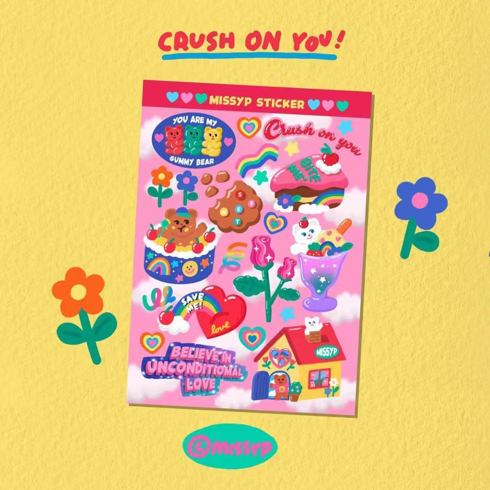 Retro Style Laser Comic Stickers