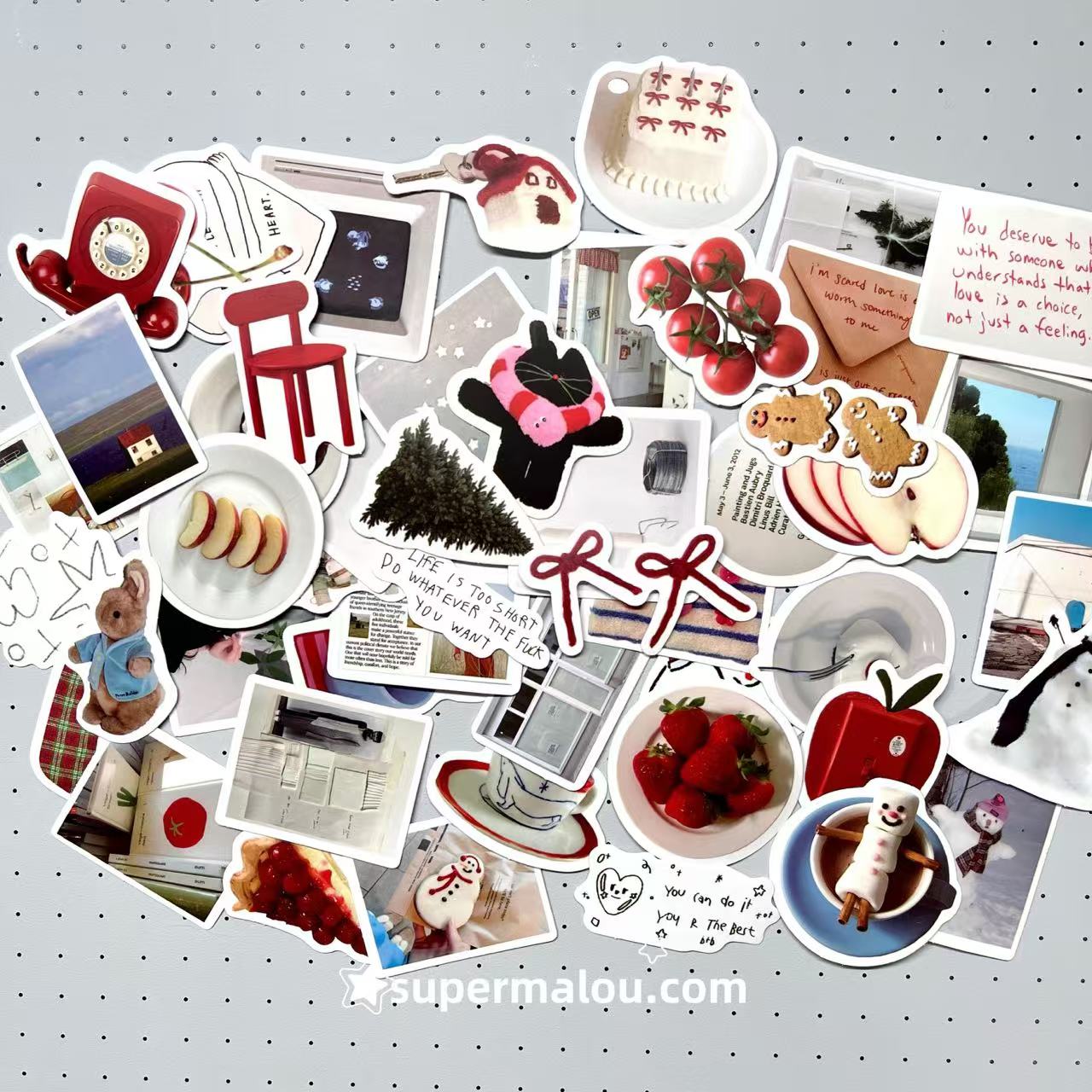 50Pcs IG Style Korean Cream Decorative Stickers