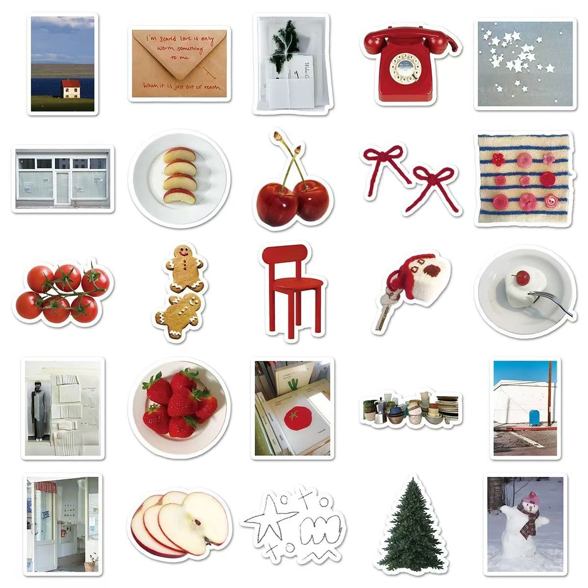 50Pcs IG Style Korean Cream Decorative Stickers