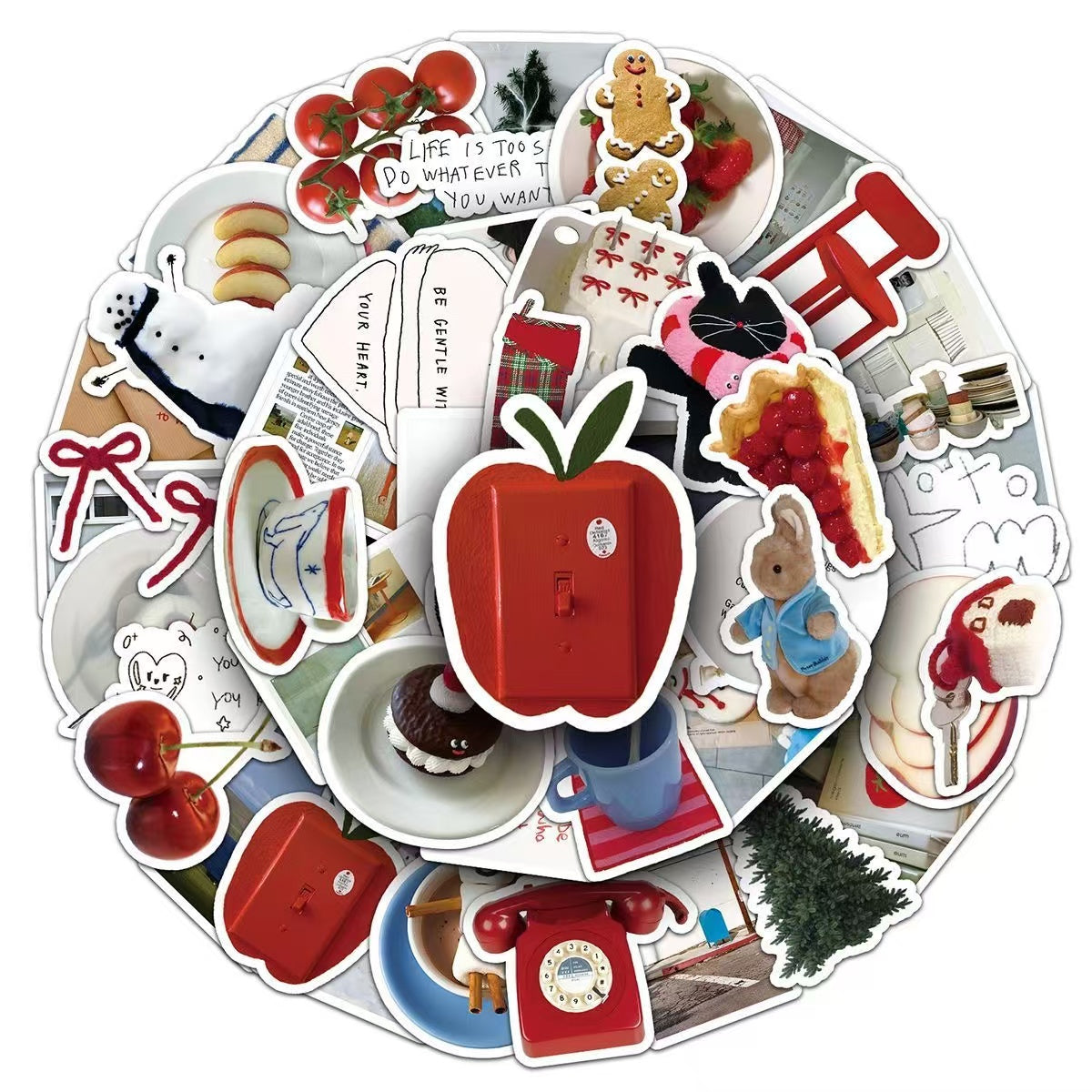 50Pcs IG Style Korean Cream Decorative Stickers