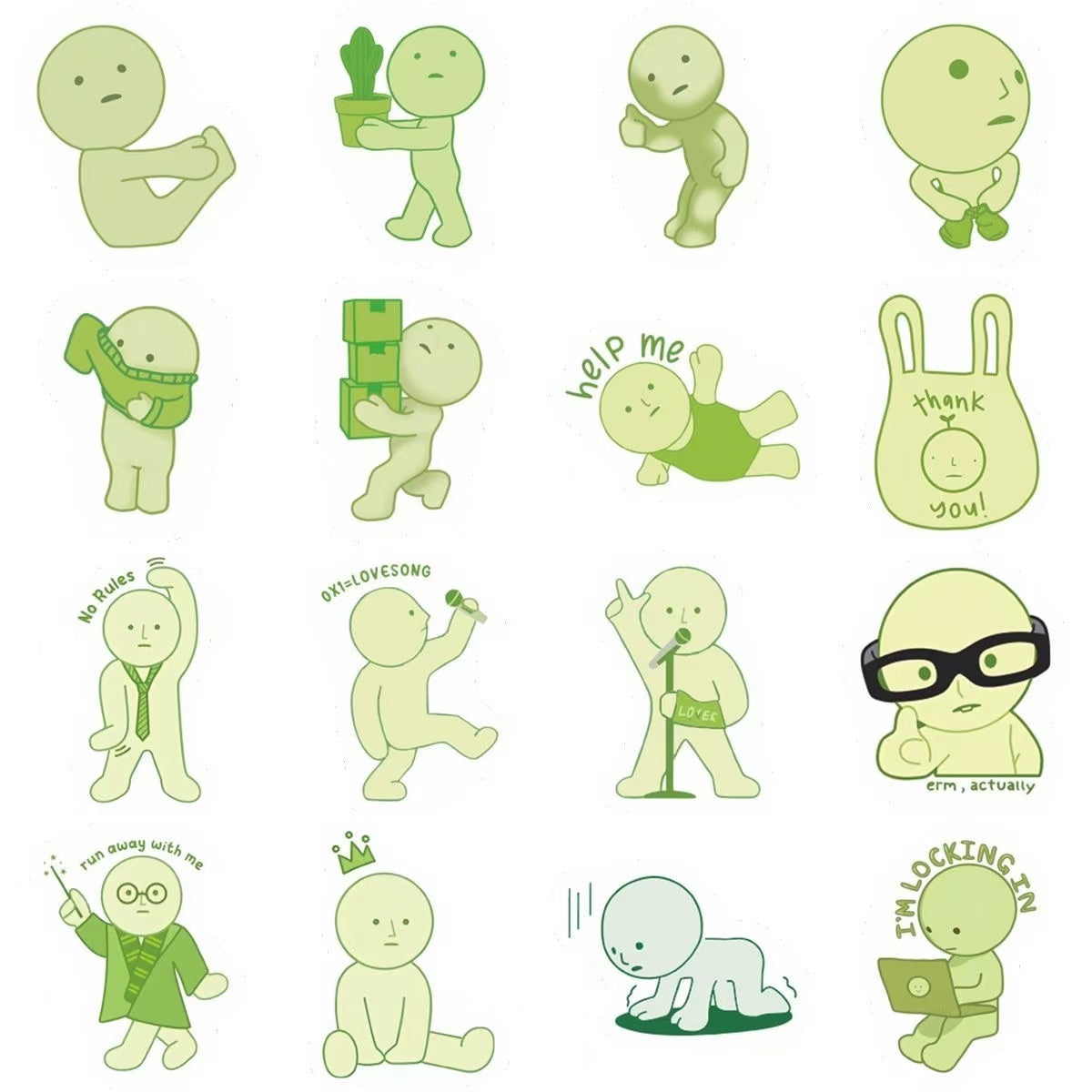 50Pcs Smiski Stickers Waterproof Stickers