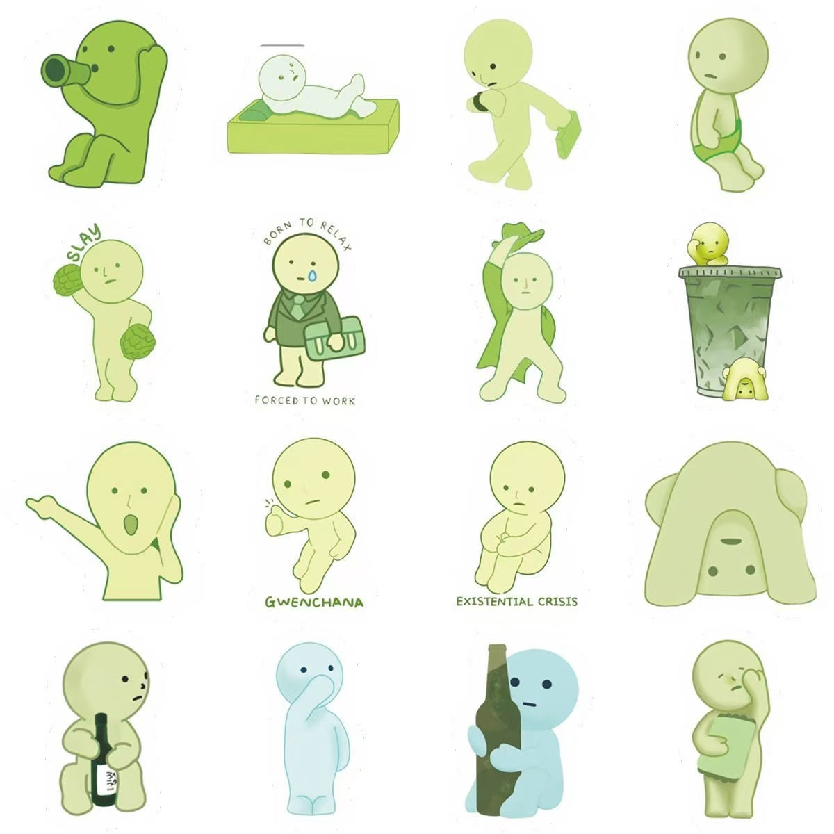 50Pcs Smiski Stickers Waterproof Stickers