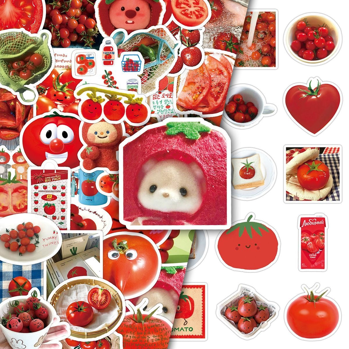50Pcs Tomato Themed Stickers