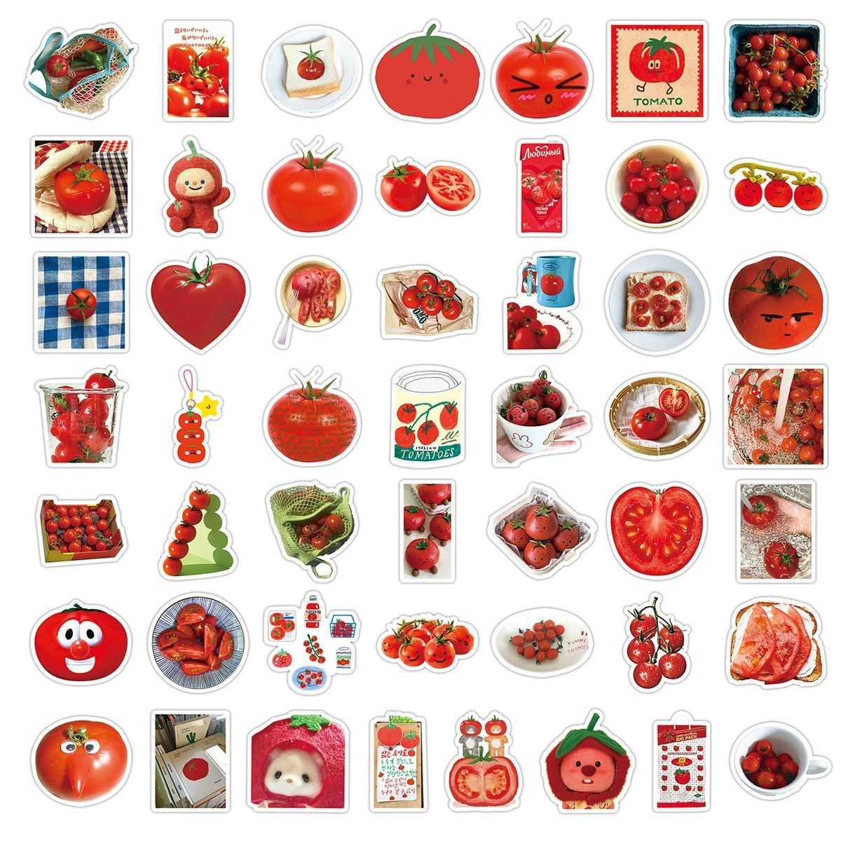 50Pcs Tomato Themed Stickers