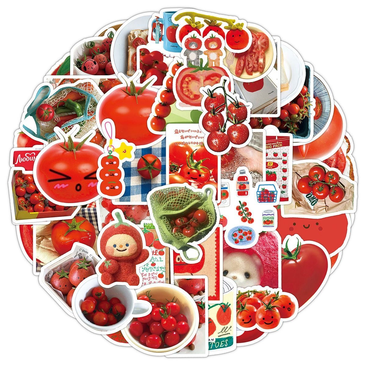 50Pcs Tomato Themed Stickers