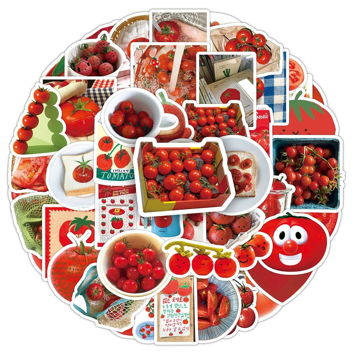 50Pcs Tomato Themed Stickers