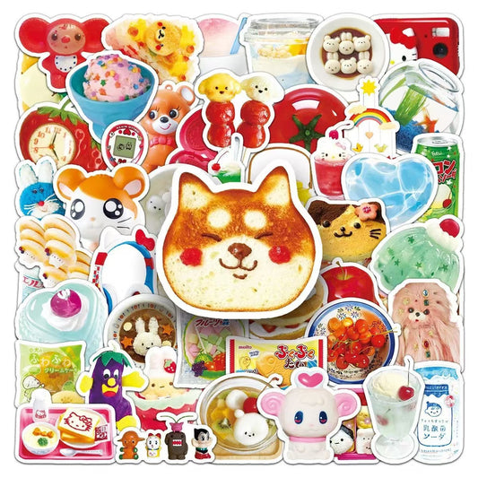 50Pcs Vintage Colored Showa Japanese Cute Stickers
