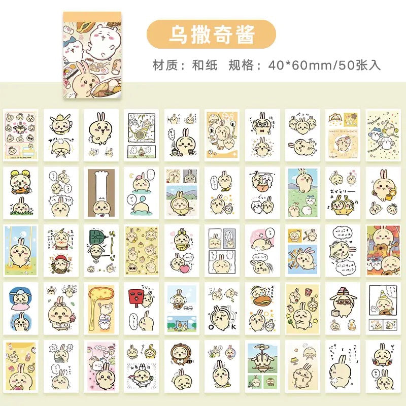 50pcs Chiikawa Cartoon Mini Sticker Book