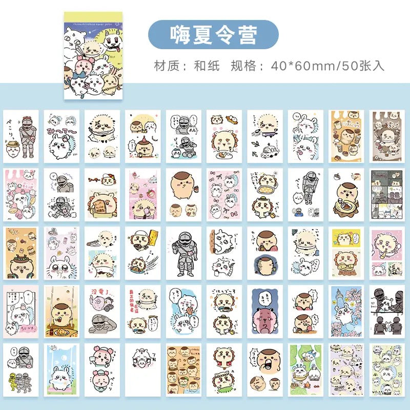 50pcs Chiikawa Cartoon Mini Sticker Book