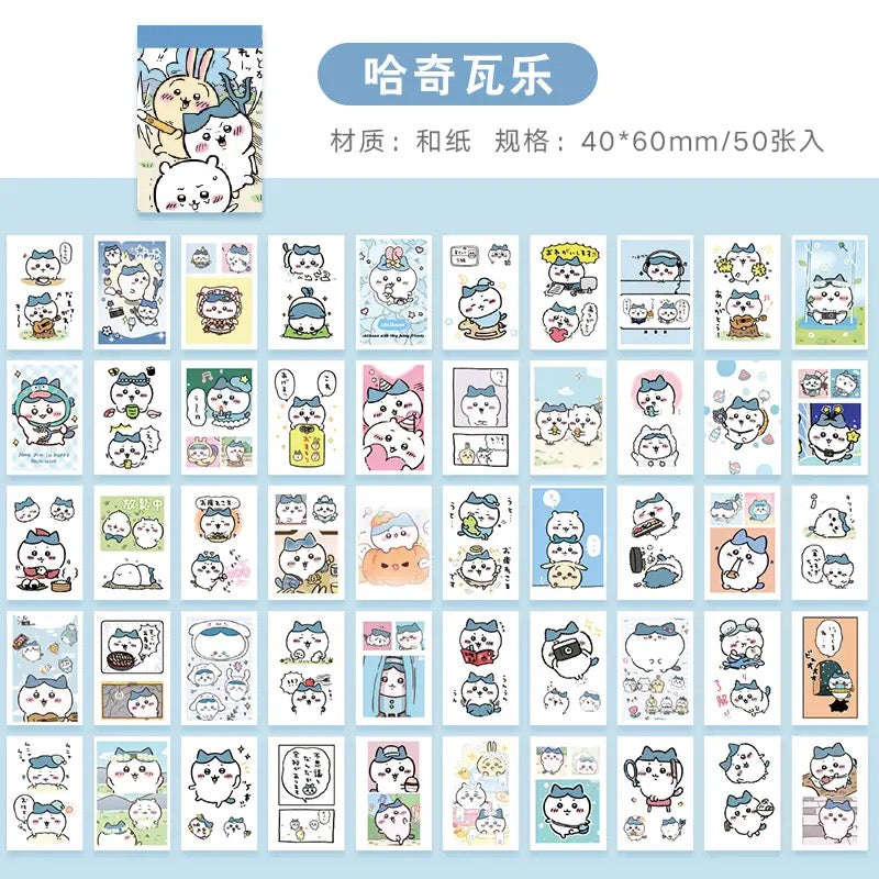 50pcs Chiikawa Cartoon Mini Sticker Book