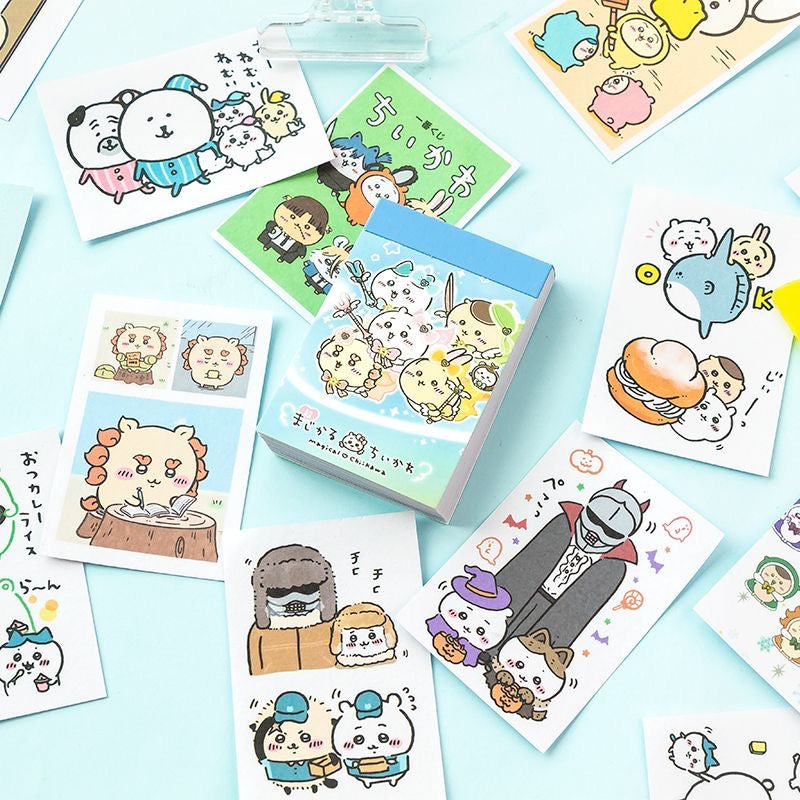 50pcs Chiikawa Cartoon Mini Sticker Book