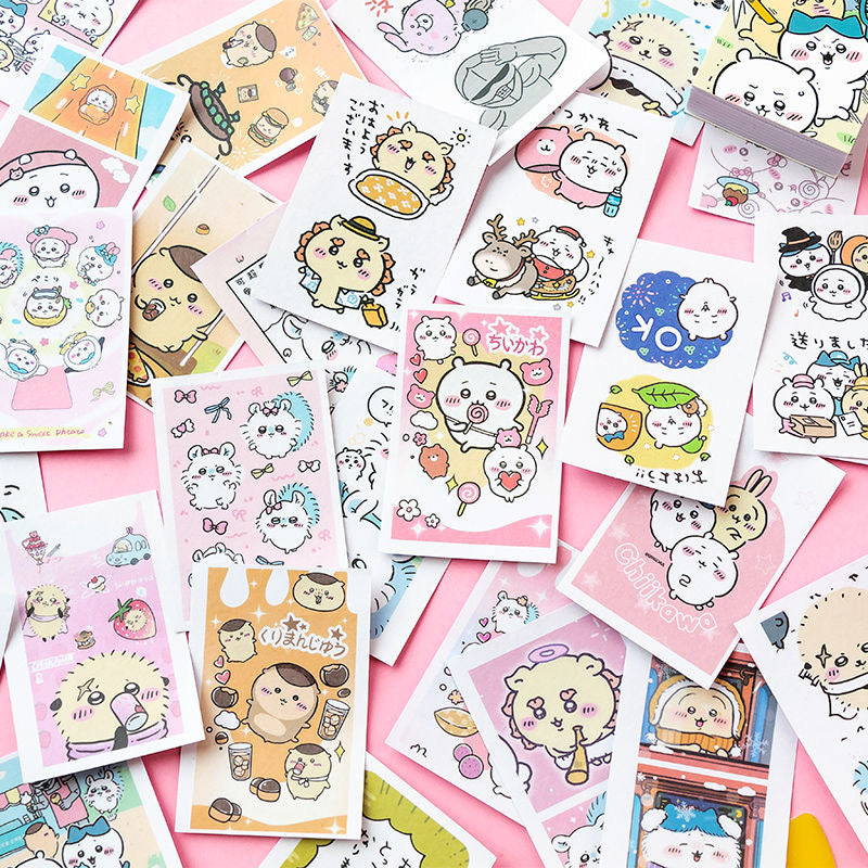 50pcs Chiikawa Cartoon Mini Sticker Book