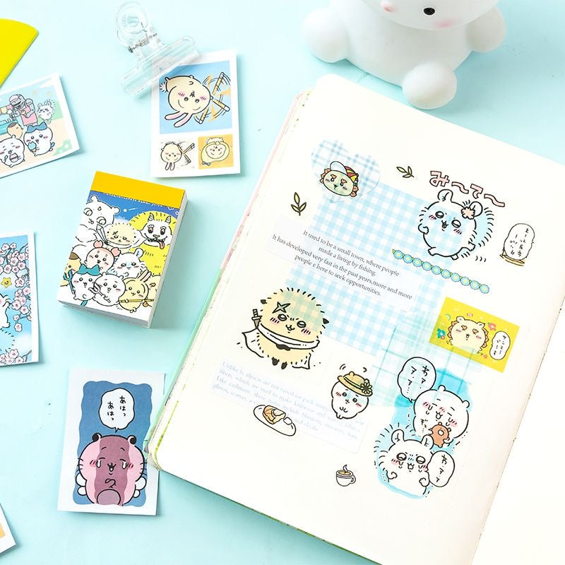 50pcs Chiikawa Cartoon Mini Sticker Book