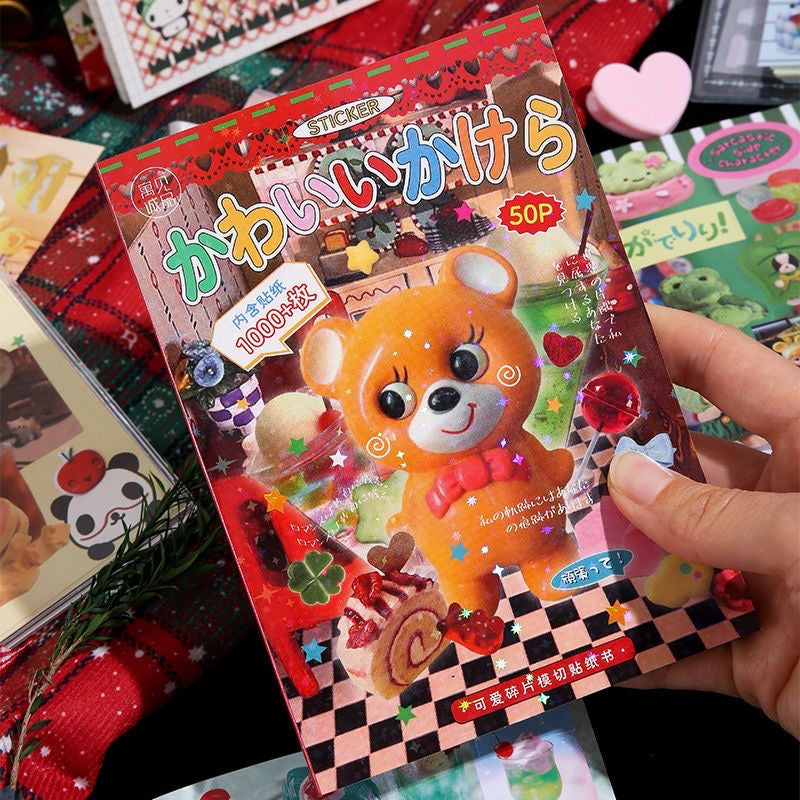 50Pages Cute Bear Japanese sticker Book Scrapbook Material