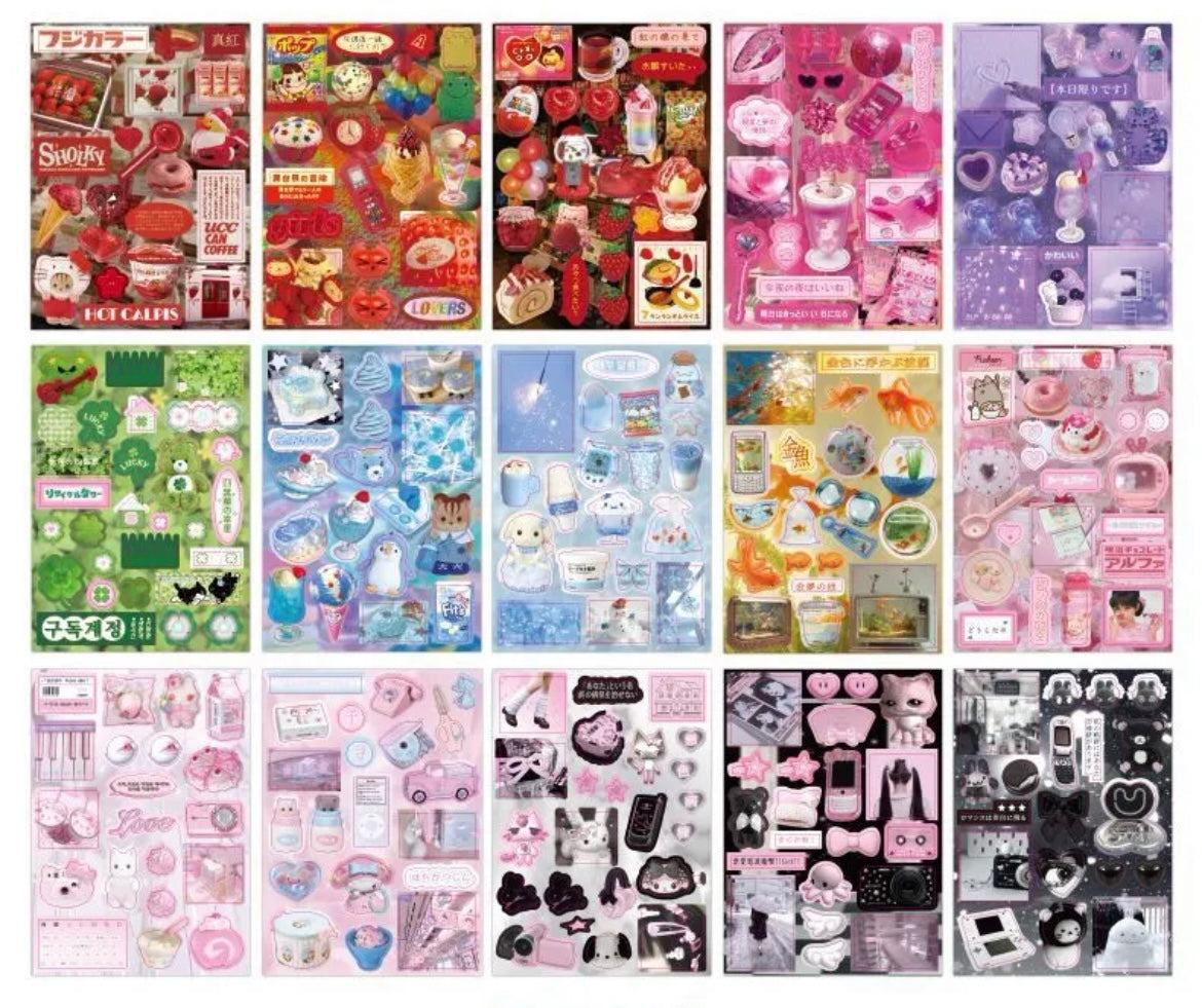 50Pages Cute Bear Japanese sticker Book Scrapbook Material