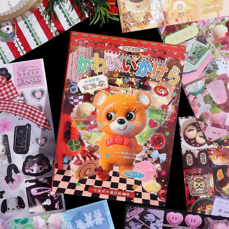 50Pages Cute Bear Japanese sticker Book Scrapbook Material