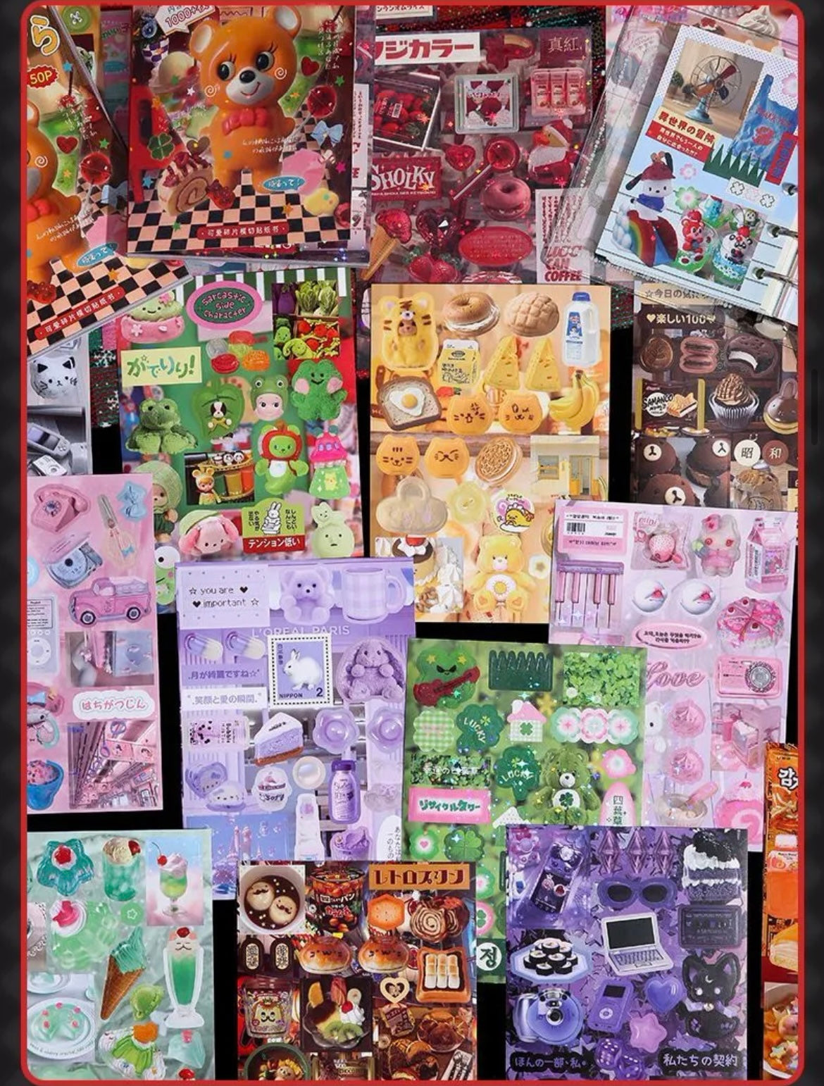 50Pages Cute Bear Japanese sticker Book Scrapbook Material