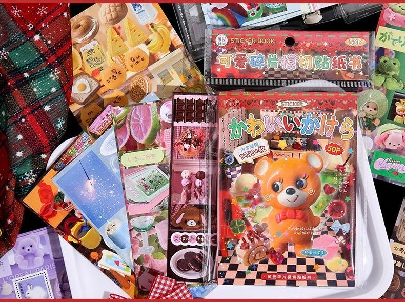 50Pages Cute Bear Japanese sticker Book Scrapbook Material