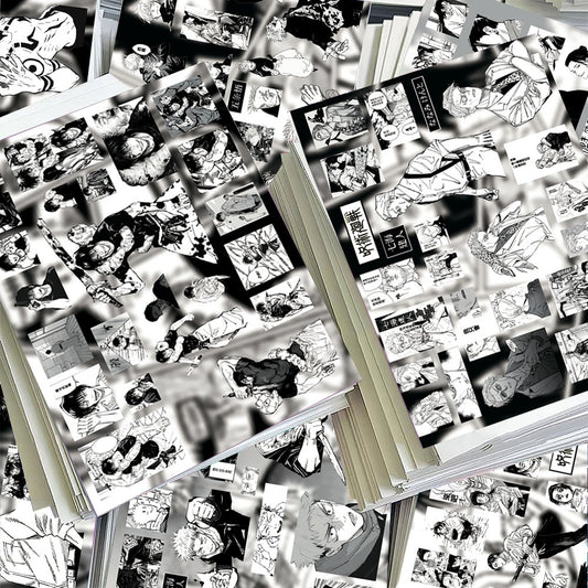 8 Sheets Jujutsu Kaisen‌ Black And White Stickers