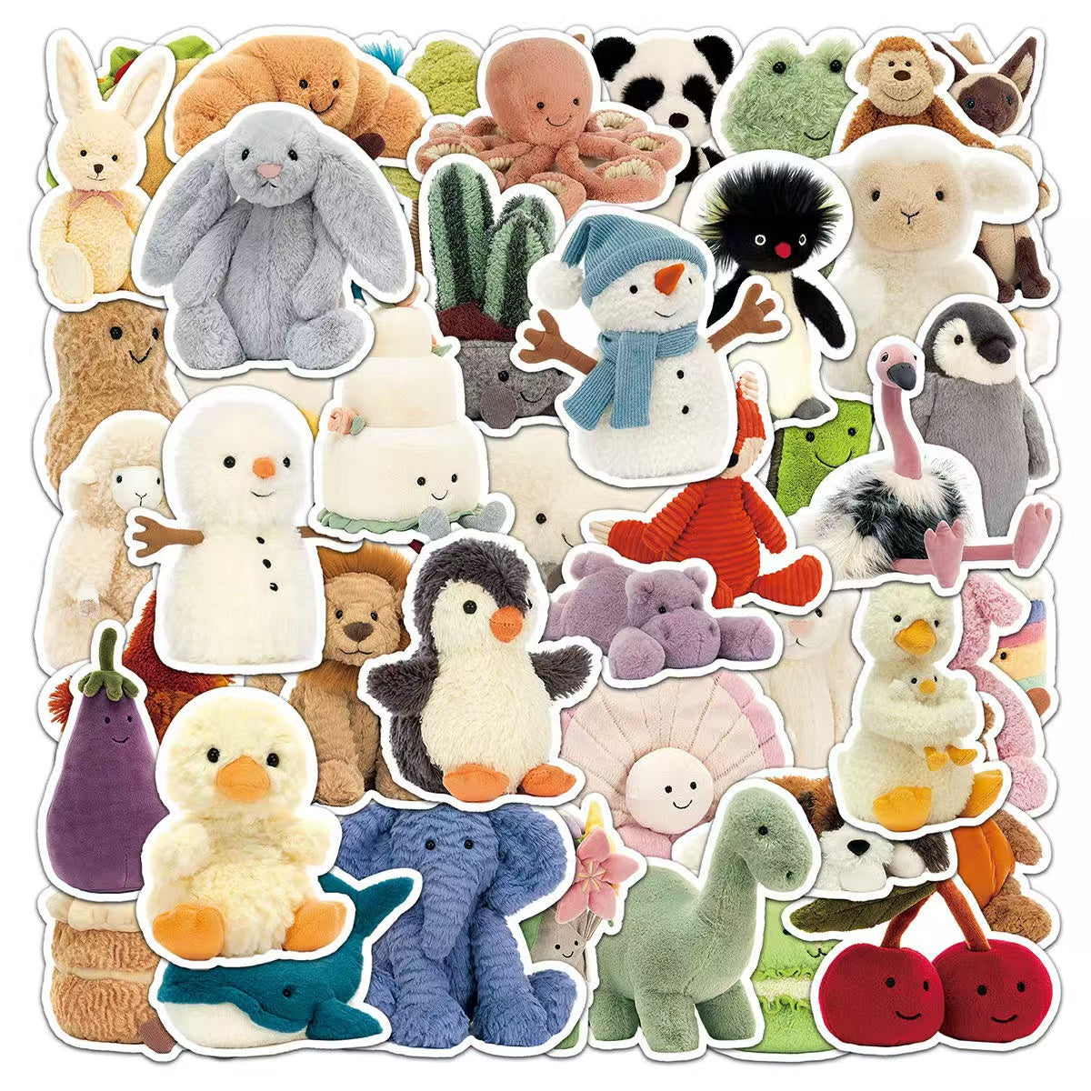 51 Pcs Plush Toy Cartoon stickers