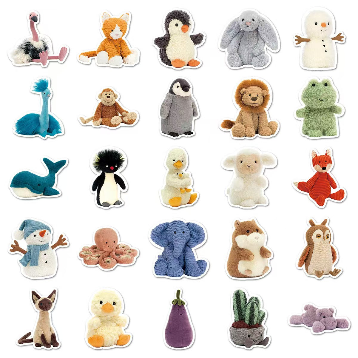 51 Pcs Plush Toy Cartoon stickers