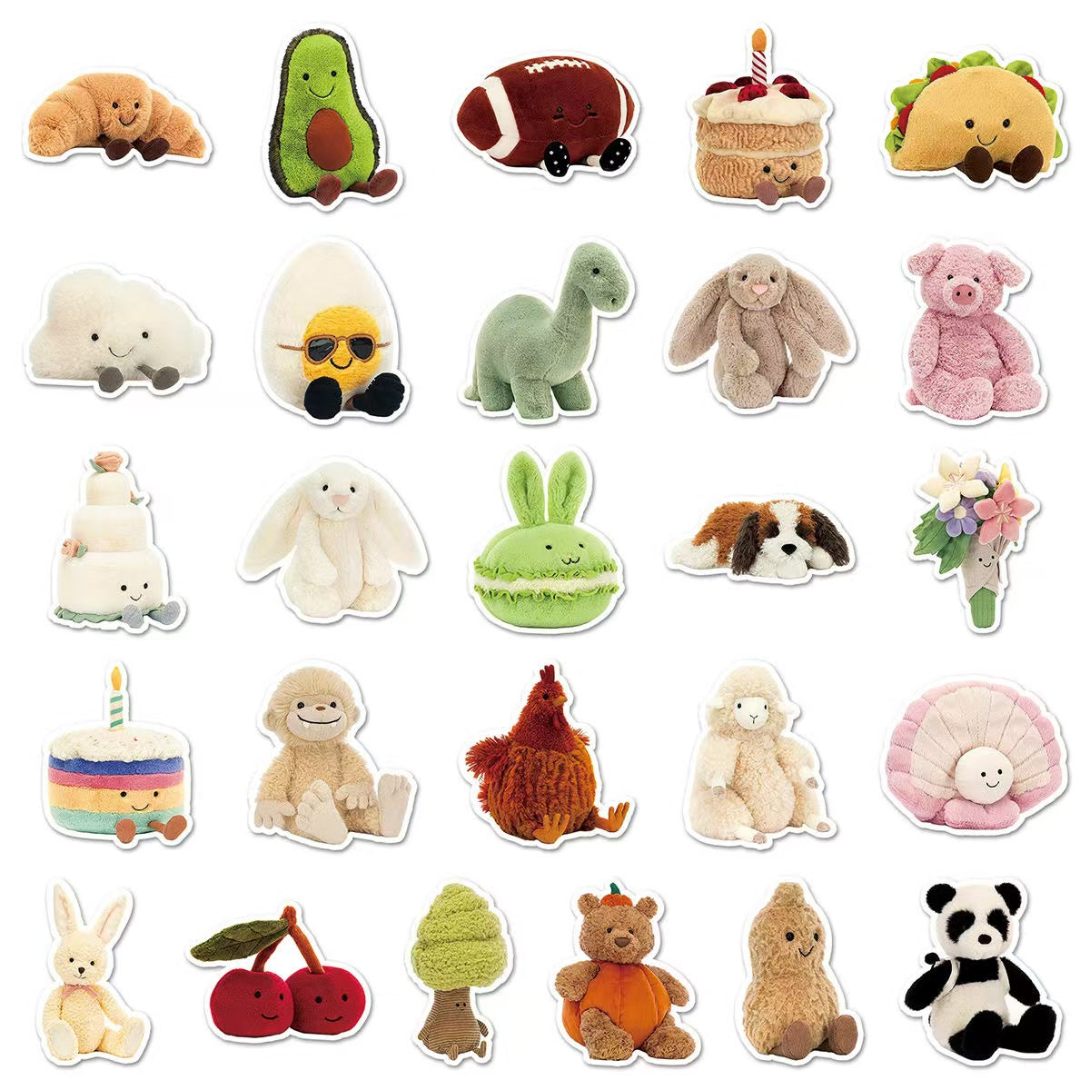 51 Pcs Plush Toy Cartoon stickers
