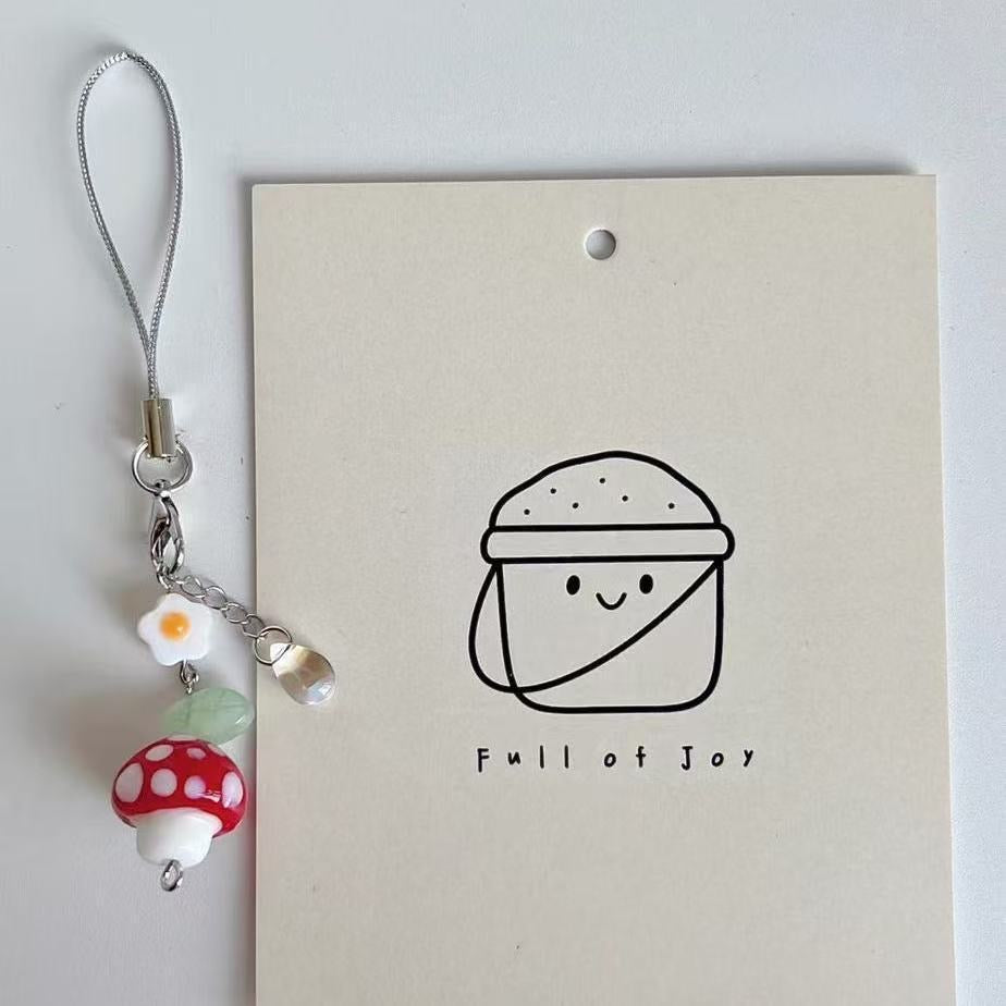 Red Mushroom Flower Mobile Phone Chain