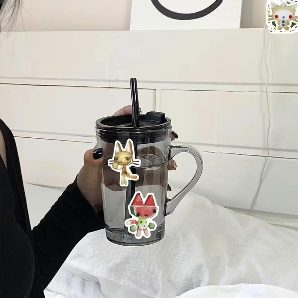 52Pcs Pixel Graph Cartoon Toro Cat Stickers