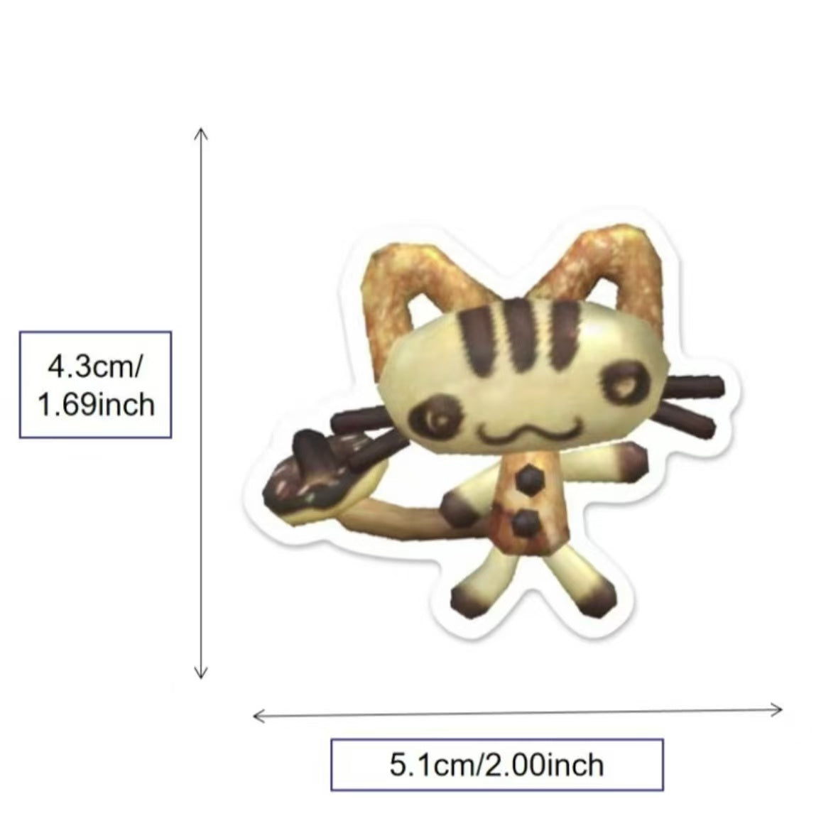 52Pcs Pixel Graph Cartoon Toro Cat Stickers