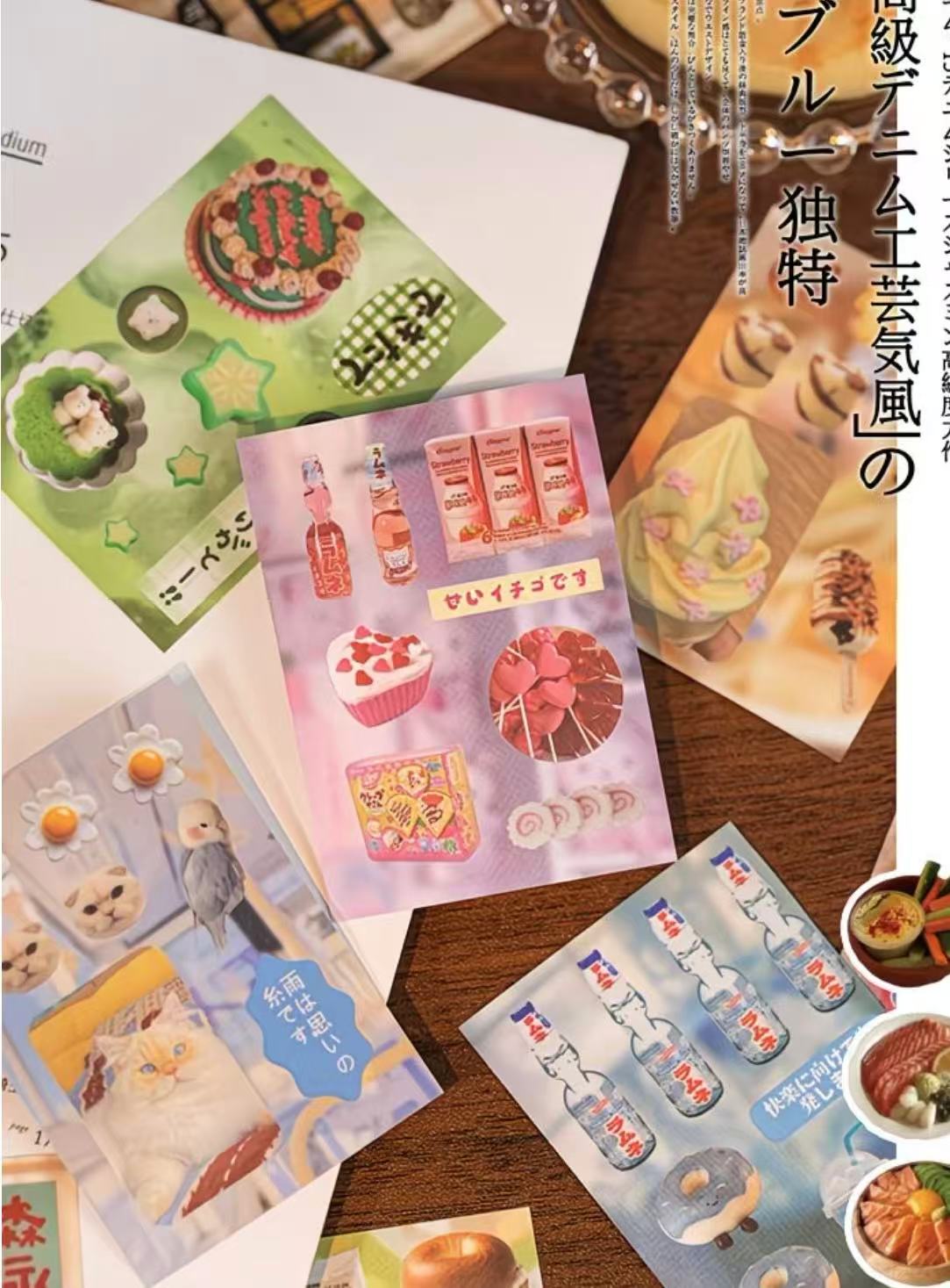 54 Pages Japanese Ancient Early Four-Color Mini Sticker Book