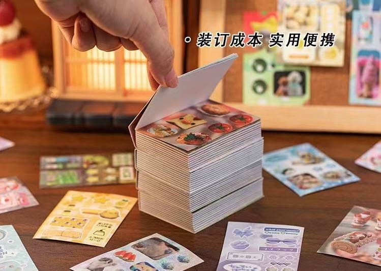 54 Pages Japanese Ancient Early Four-Color Mini Sticker Book