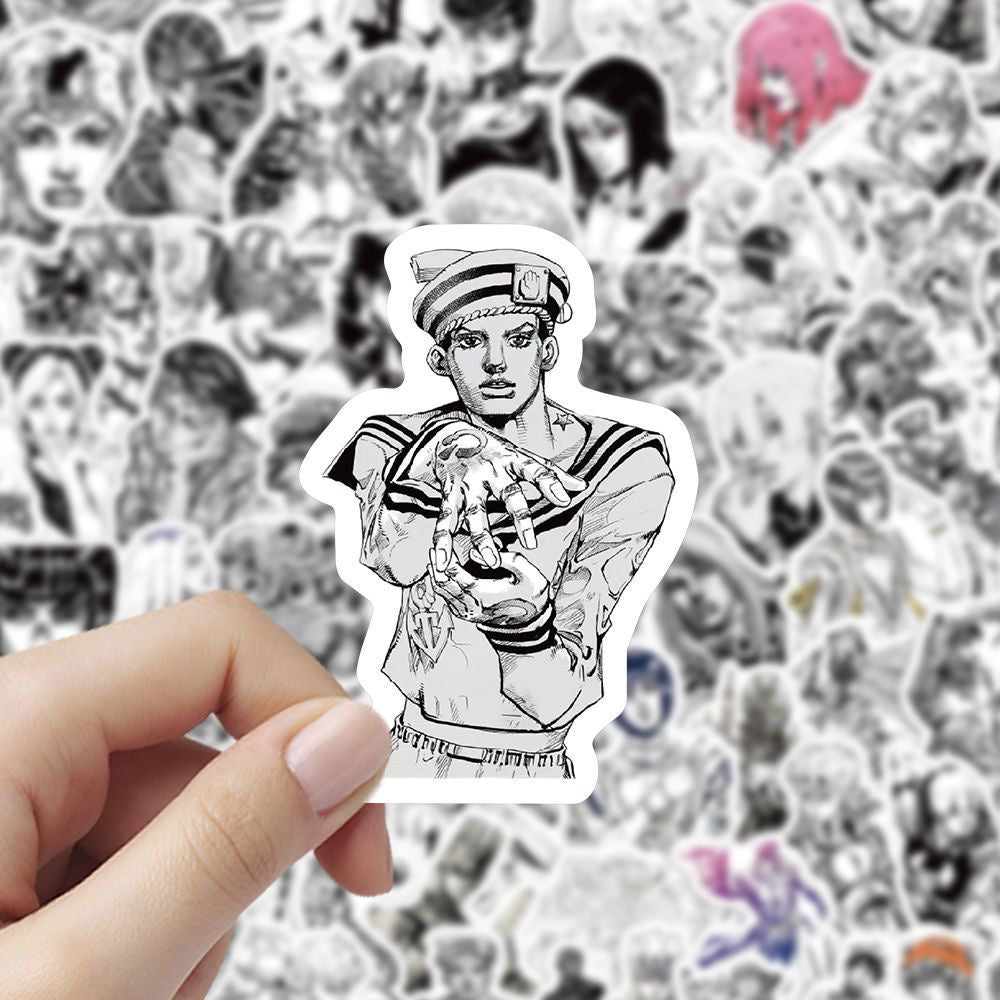 100Pcs Jojo's Bizarre Adventure Black And White Stickers B