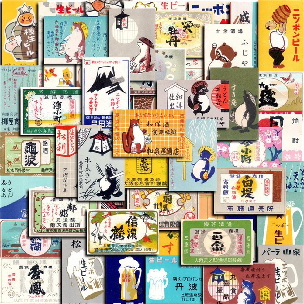58Pcs Asakusa Izumiya Fuji Mountain Japanese Stickers