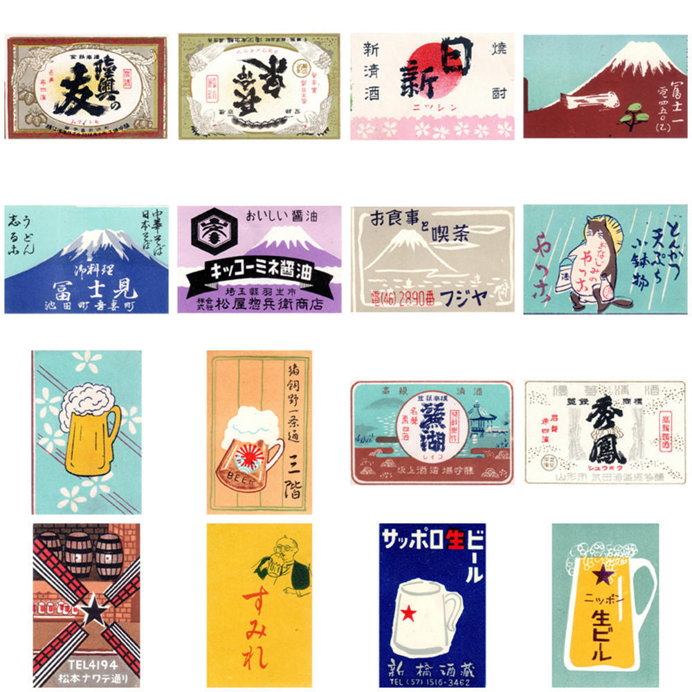 58Pcs Asakusa Izumiya Fuji Mountain Japanese Stickers
