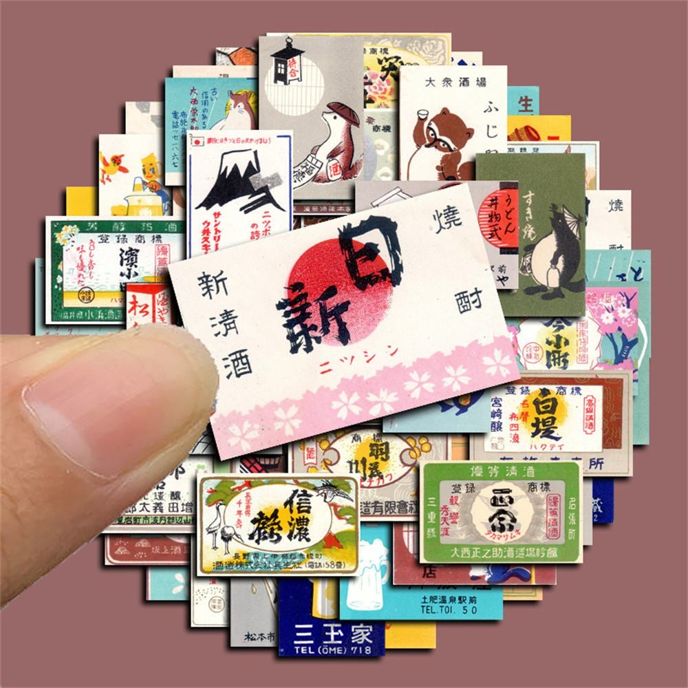 58Pcs Asakusa Izumiya Fuji Mountain Japanese Stickers