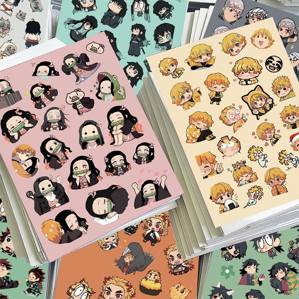 8 Sheets Chibi Demon Slayer Stickers