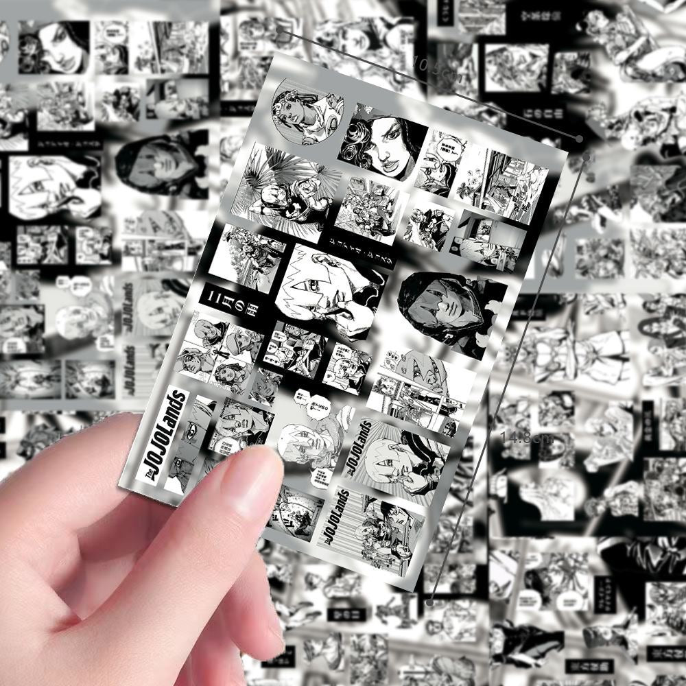 8 Sheets ‌JoJo's Bizarre Adventure Black And White Stickers