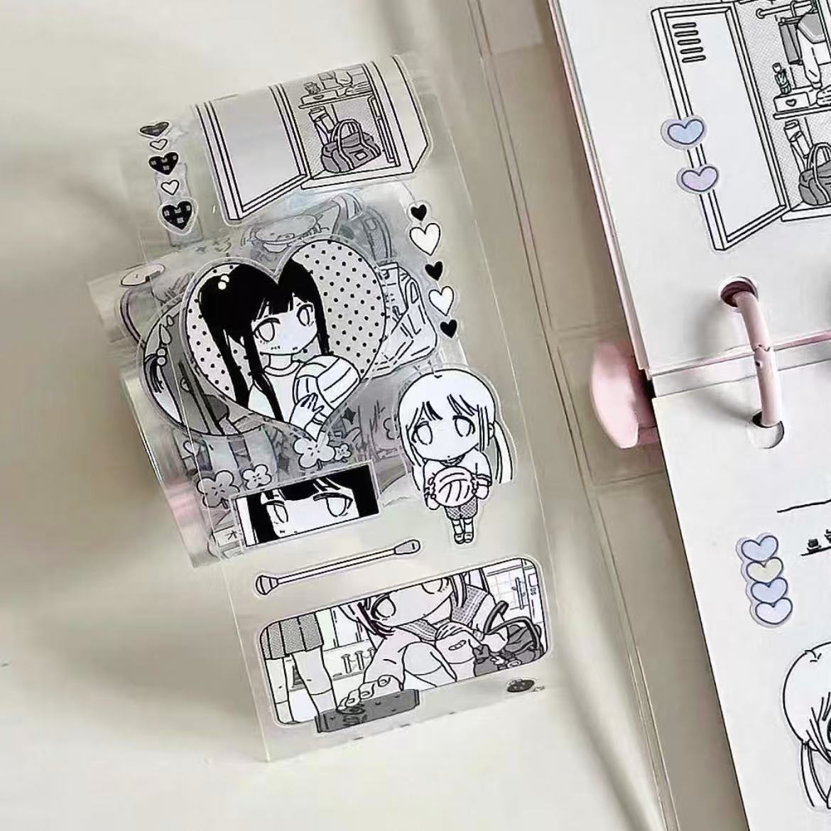 5M Black And White Schoolmates Sticker Roll