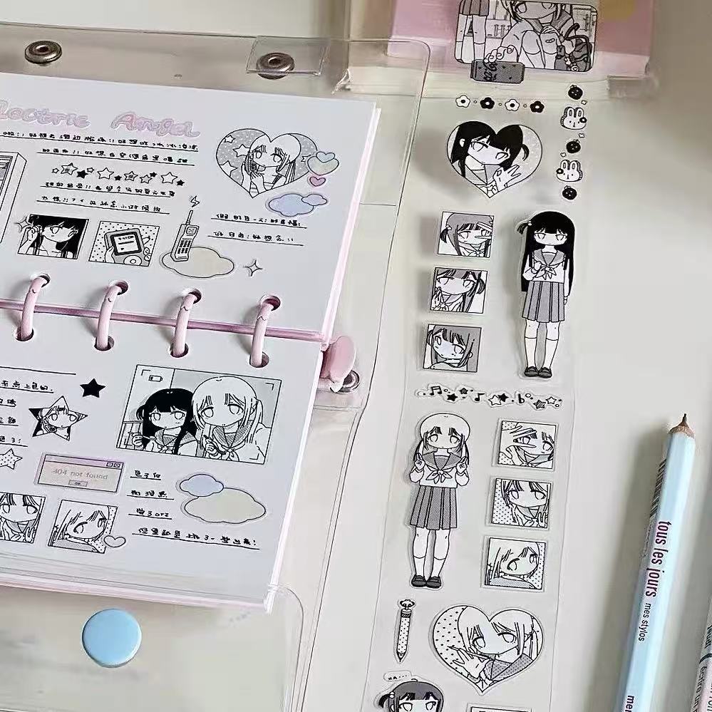 5M Black And White Schoolmates Sticker Roll