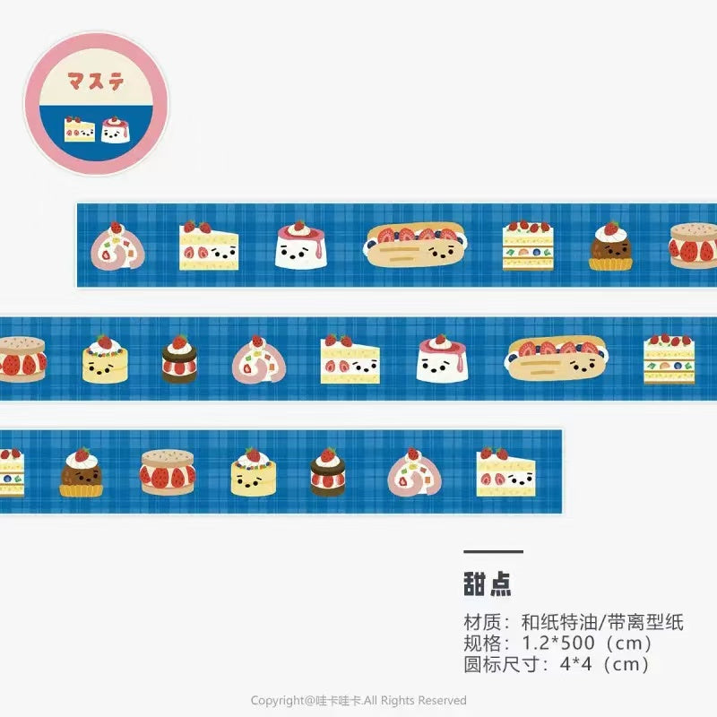 5M Japanese Retro Cartoon Food Sticker Roll